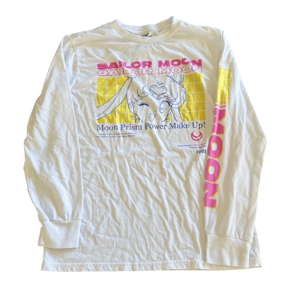 Sailor Moon Long Sleeve Women’s M Graphic T-Shirt White Anime Manga